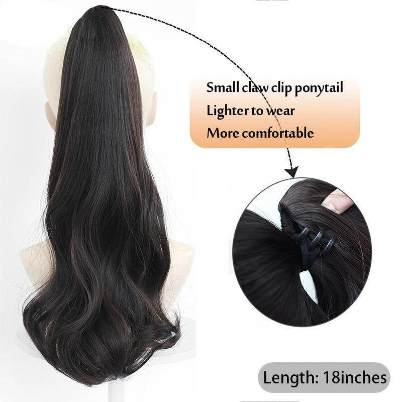 Wavy Claw Clip In Ponytail Hair Extensions Synthetic Fluffy Hairpiece