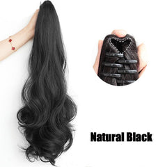 Wavy Claw Clip In Ponytail Hair Extensions Synthetic Fluffy Hairpiece