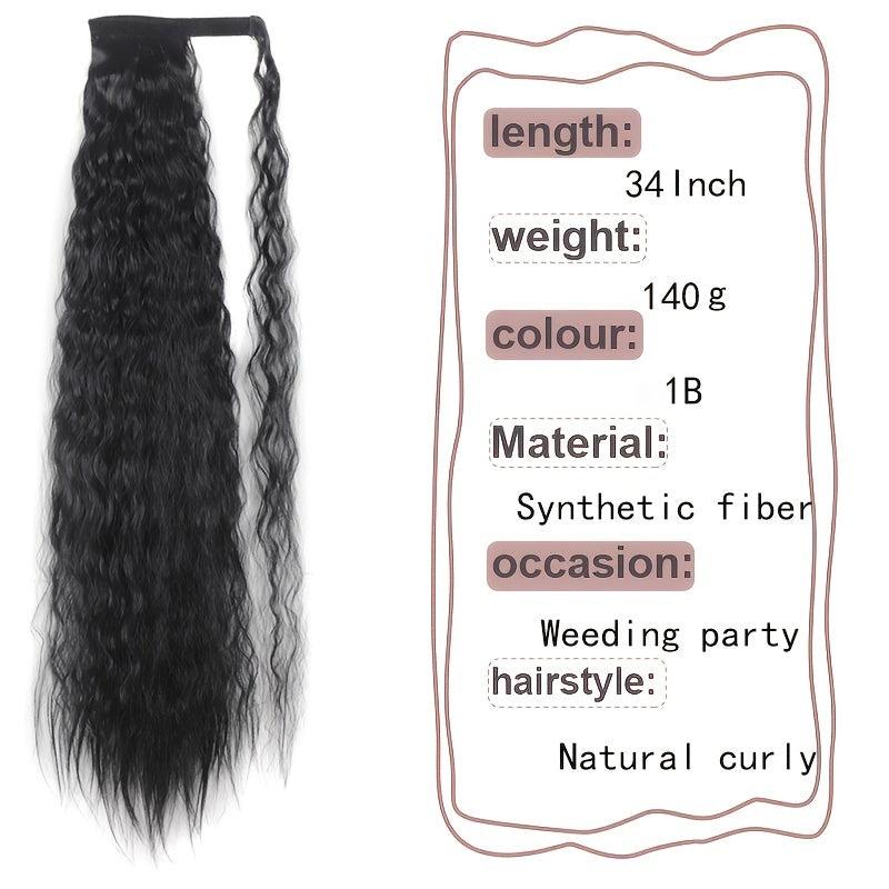 Heat Resistant Corn Wave Ponytail Extension Synthetic Hair for Women