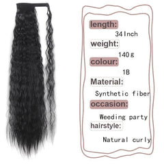 Heat Resistant Corn Wave Ponytail Extension Synthetic Hair for Women