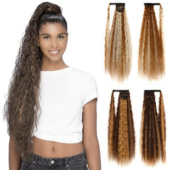Heat Resistant Corn Wave Ponytail Extension Synthetic Hair for Women