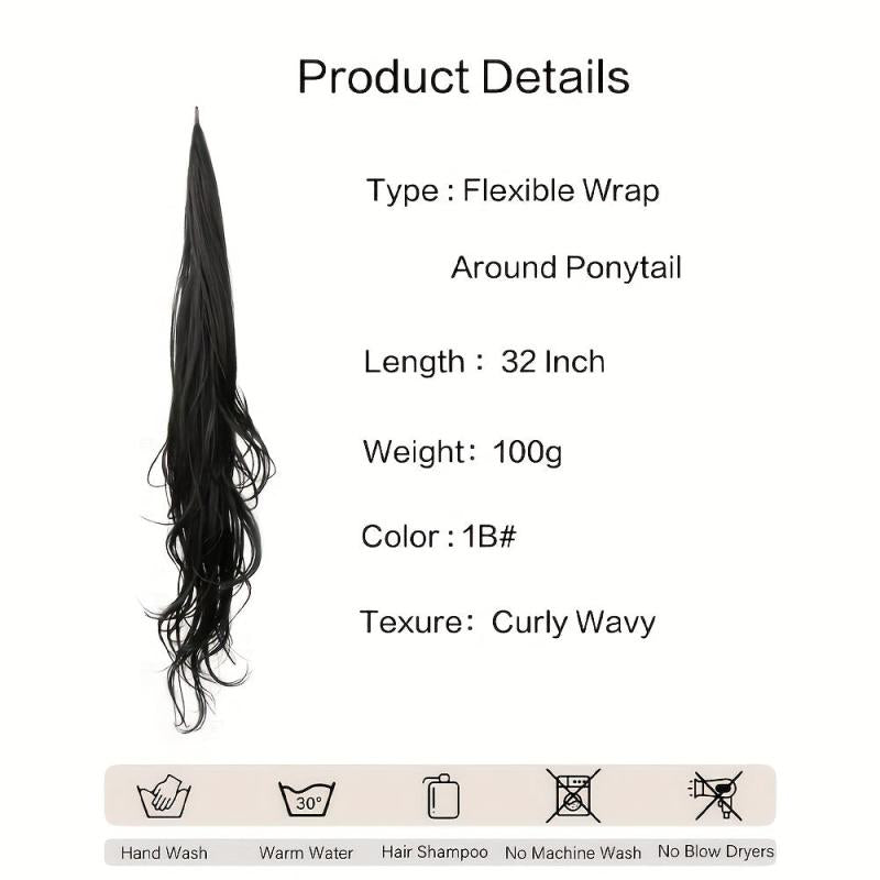 Curly Wavy Ponytail Extension 81 28 cm Full&Thick Long Synthetic Ponytail