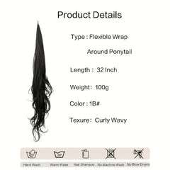 Curly Wavy Ponytail Extension 81 28 cm Full&Thick Long Synthetic Ponytail