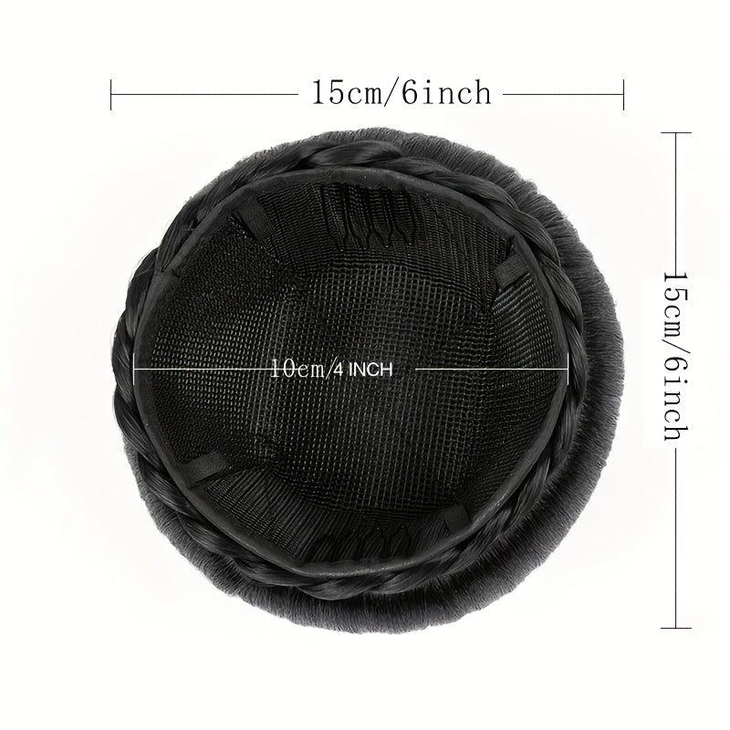 Braided Clip-In Hair Bun Hairpiece for Women Easy to Use Donut Roller Chignon