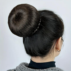 Braided Clip-In Hair Bun Hairpiece for Women Easy to Use Donut Roller Chignon