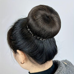 Braided Clip-In Hair Bun Hairpiece for Women Easy to Use Donut Roller Chignon