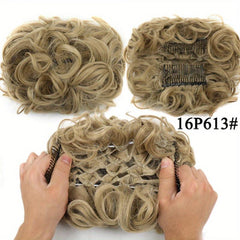 Curly Hair Bun Scrunchie Clip In Ponytail Extensions