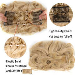 Curly Hair Bun Scrunchie Clip In Ponytail Extensions