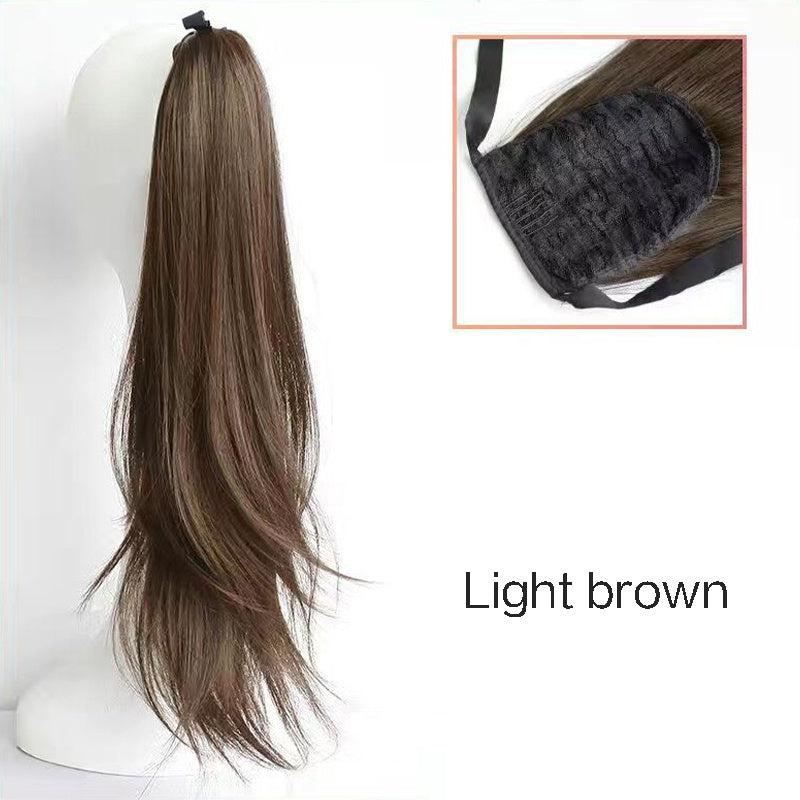Natural Straight Ponytail Extensions Synthetic Clip In Fiber Hair Extension