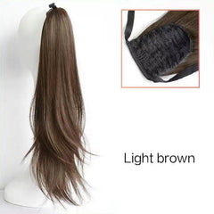 Natural Straight Ponytail Extensions Synthetic Clip In Fiber Hair Extension