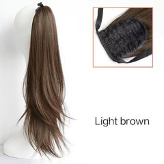 Natural Straight Ponytail Extensions Synthetic Clip In Fiber Hair Extension