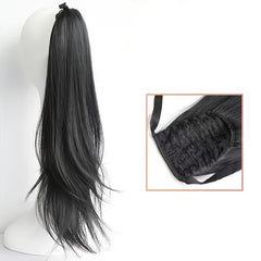 Natural Straight Ponytail Extensions Synthetic Clip In Fiber Hair Extension