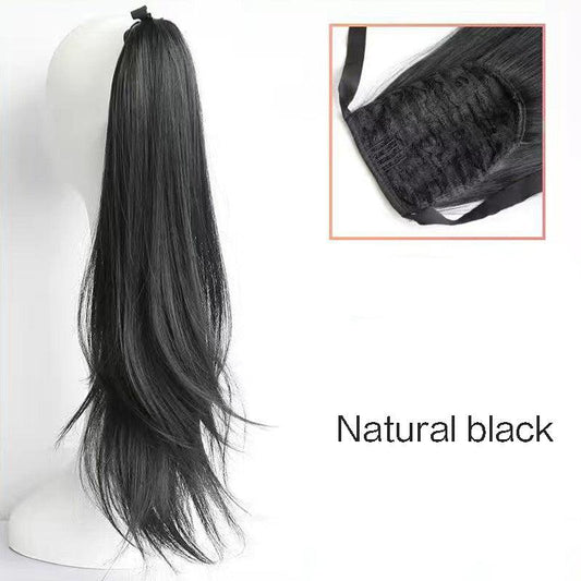Natural Straight Ponytail Extensions Synthetic Clip In Fiber Hair Extension