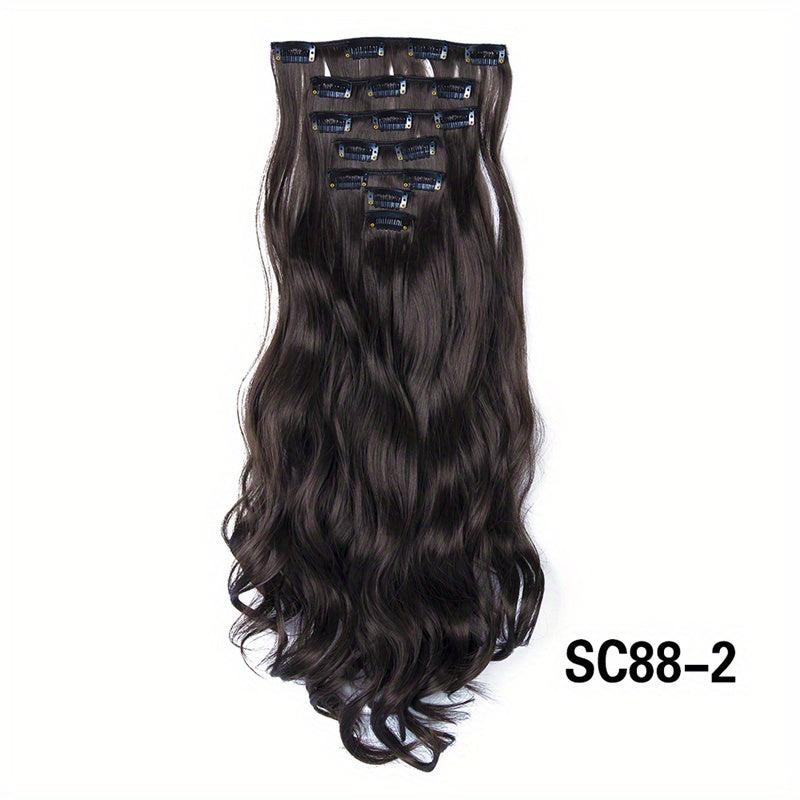 Wavy Hair Extensions Brown Side Clip Hair Extension