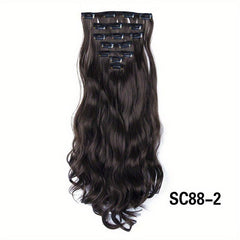 Wavy Hair Extensions Brown Side Clip Hair Extension