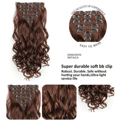 Wavy Hair Extensions Brown Side Clip Hair Extension
