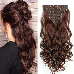 Wavy Hair Extensions Brown Side Clip Hair Extension
