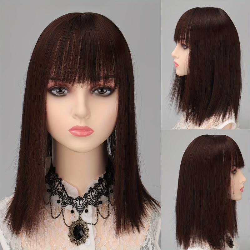 9 12 Hair Toppers With Bangs - Straight Hair Pieces for Women