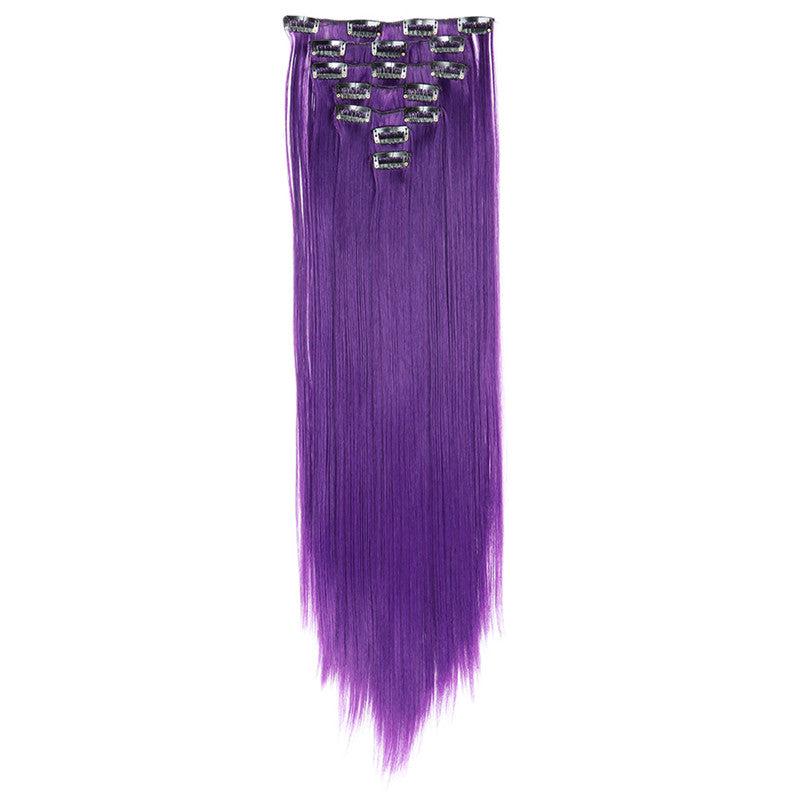 22 Inch Synthetic Hair Extensions 7pcs Set Clip In Long Straight Hairpieces