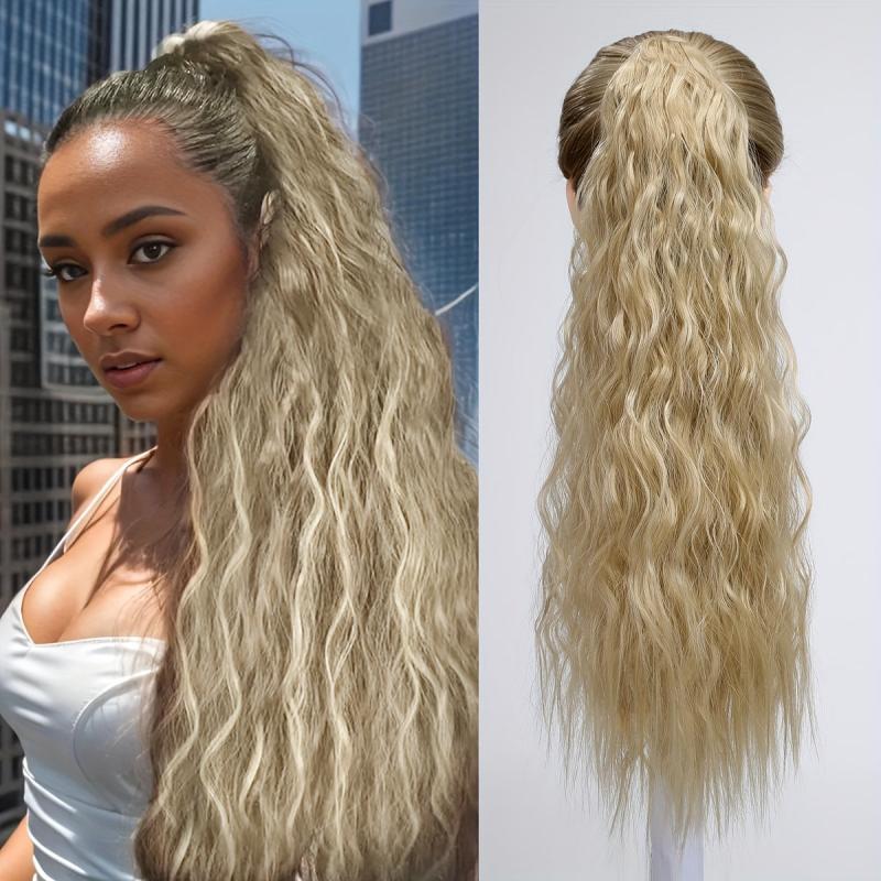 Long Wavy Ponytail Extensions Synthetic Clip In Hair Extensions