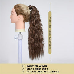 Long Wavy Ponytail Extensions Synthetic Clip In Hair Extensions