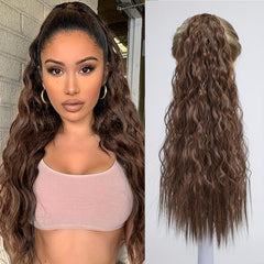 Long Wavy Ponytail Extensions Synthetic Clip In Hair Extensions