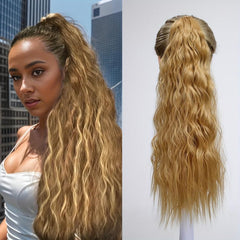 Long Wavy Ponytail Extensions Synthetic Clip In Hair Extensions