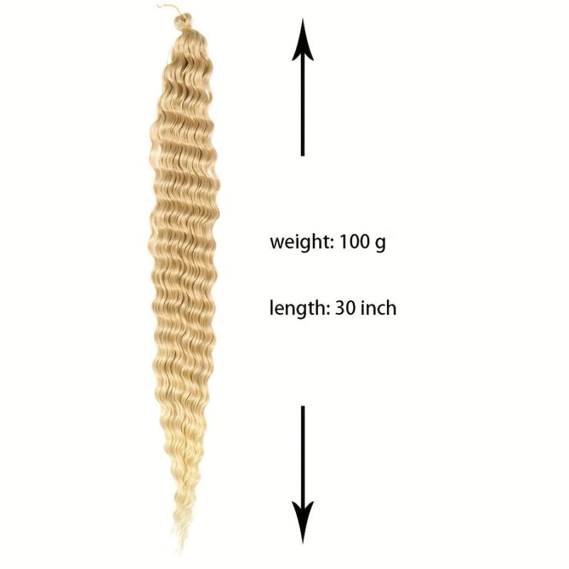 Long Deep Wave Hair Extensions Synthetic Twist Crochet Braids Bundle