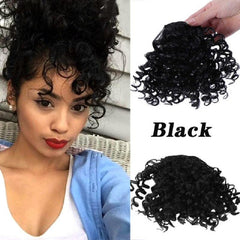 Afro Kinky Curly Clip In Bangs Natural Wig Hair Extension Accessories