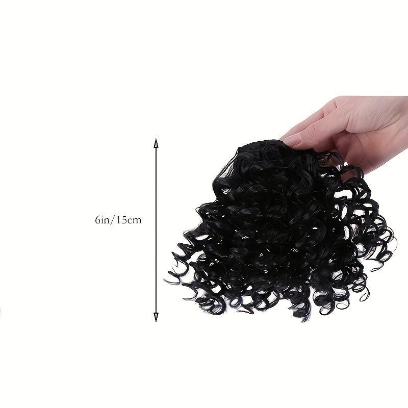 Afro Kinky Curly Clip In Bangs Natural Wig Hair Extension Accessories
