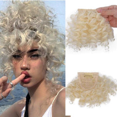 Afro Kinky Curly Clip In Bangs Natural Wig Hair Extension Accessories