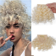 Afro Kinky Curly Clip In Bangs Natural Wig Hair Extension Accessories