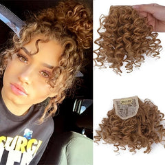 Afro Kinky Curly Clip In Bangs Natural Wig Hair Extension Accessories