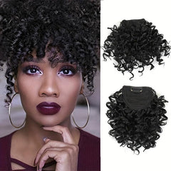 Afro Kinky Curly Clip In Bangs Natural Wig Hair Extension Accessories