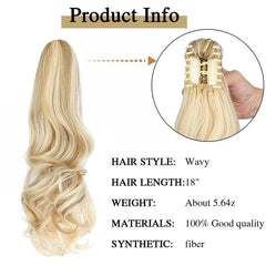 Curly Hair Clip In Ponytail Extension Natural Wavy Claw On Hairpiece