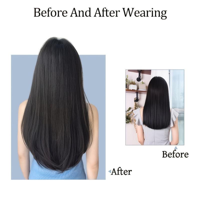 55 88 Cm Long V Part Clip In Hair Extensions Straight Hair Synthetic Fiber Women