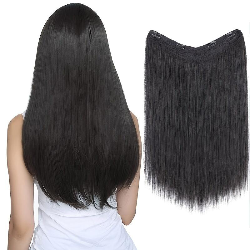 55 88 Cm Long V Part Clip In Hair Extensions Straight Hair Synthetic Fiber Women