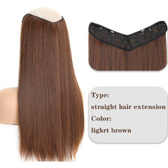 55 88 Cm Long V Part Clip In Hair Extensions Straight Hair Synthetic Fiber Women
