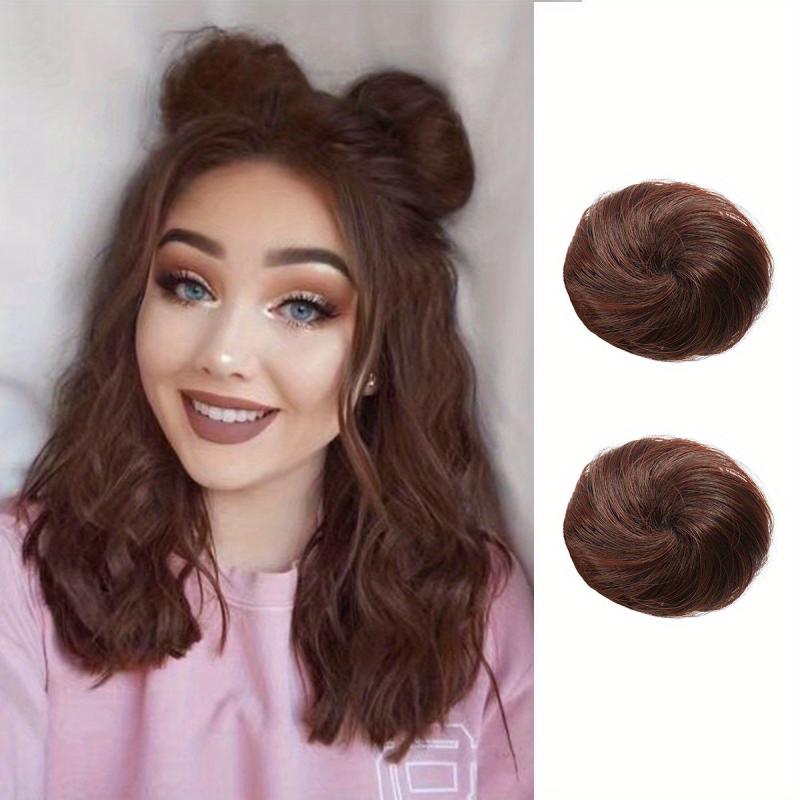 2pcs Mini Claw Clip Messy & Cat Ears Hair Bun Extensions Wig Accessory