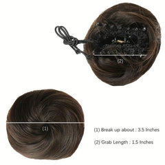 2pcs Mini Claw Clip Messy & Cat Ears Hair Bun Extensions Wig Accessory