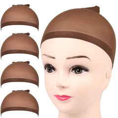 12 Dark Brown Stocking Wig Caps for Women