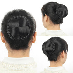 Braided Hair Bun Chignon Hair Piece For Women Girls Synthetic Hair Bun