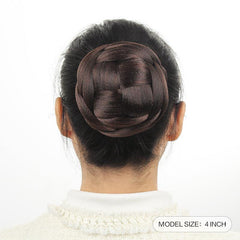 Synthetic Hair Buns Clip in Braided Chignons Brown Blonde