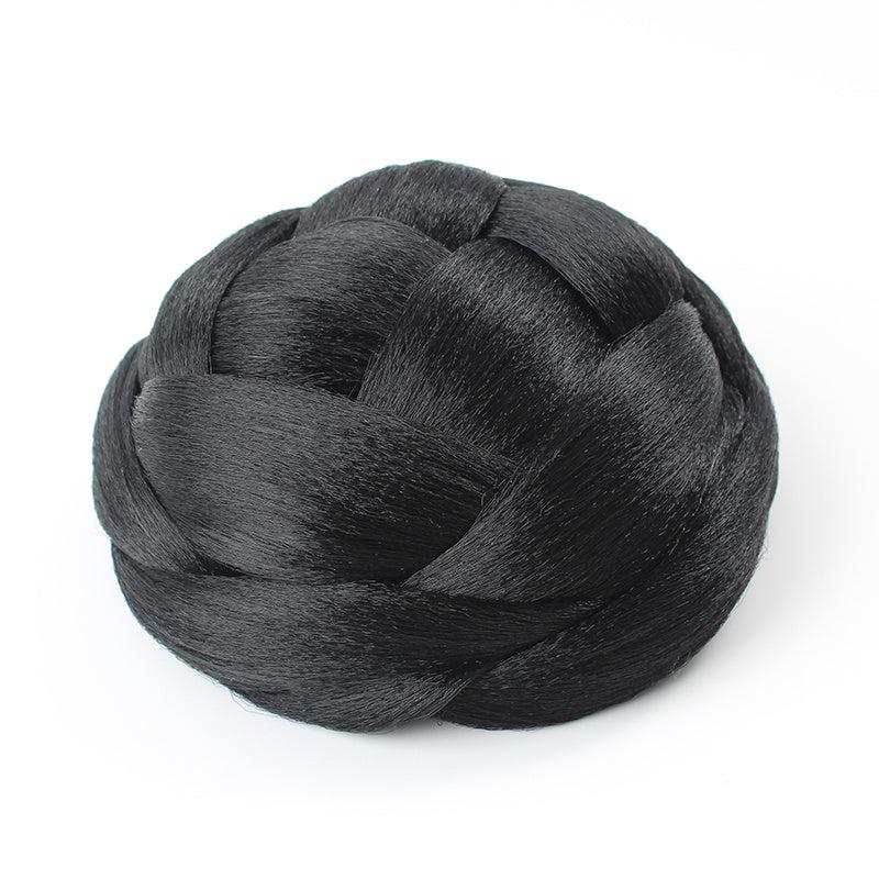 Synthetic Hair Buns Clip in Braided Chignons Brown Blonde