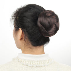 Synthetic Hair Buns Clip in Braided Chignons Brown Blonde