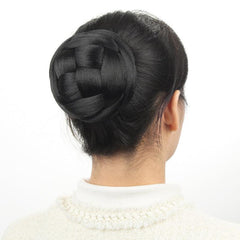 Synthetic Hair Buns Clip in Braided Chignons Brown Blonde
