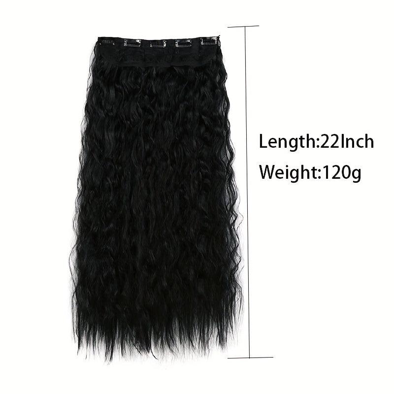 Long Water Wave 5 Clip In Synthetic Hair Extension For Women