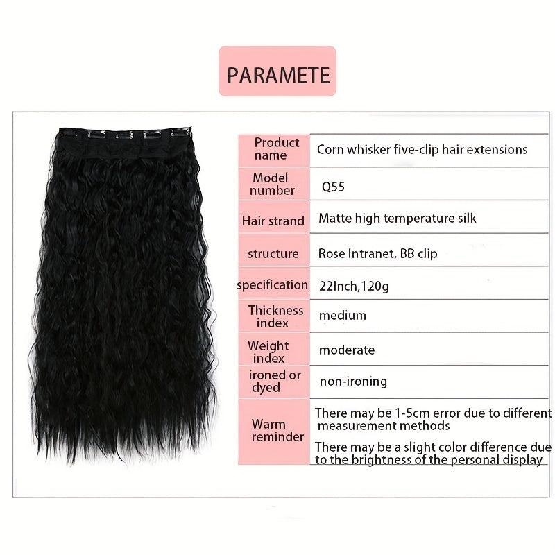 Long Water Wave 5 Clip In Synthetic Hair Extension For Women