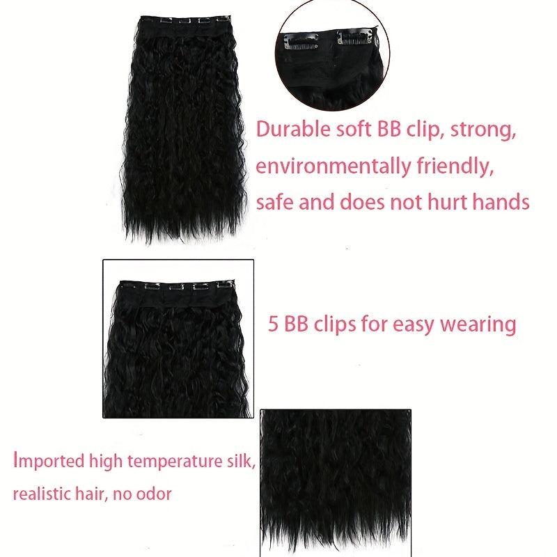 Long Water Wave 5 Clip In Synthetic Hair Extension For Women
