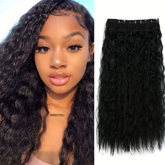 Long Water Wave 5 Clip In Synthetic Hair Extension For Women